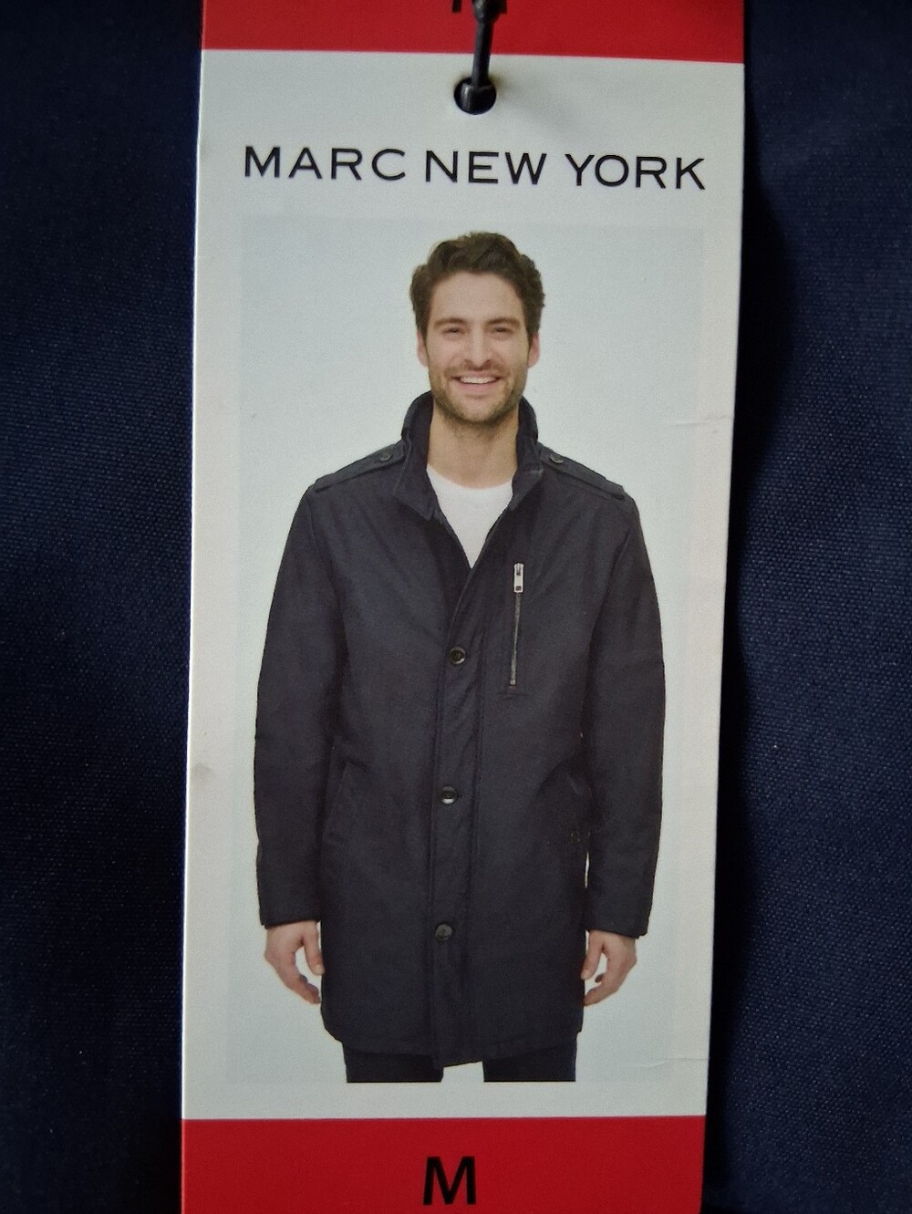 Marc New York Men's Navy Longline Winter Trench Coat